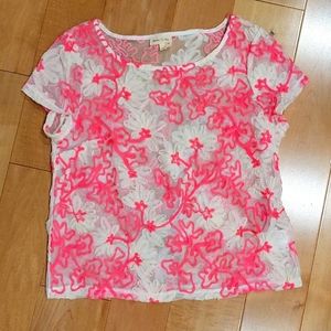 Anthropologie Sheer Swing Top Sz XS